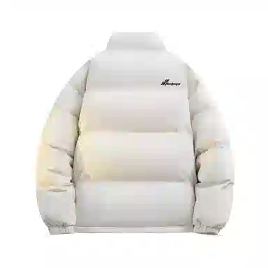 鸭鸭 美式字母基础款简约撞色拼接创意设计高级氛围感潮流户外撞色防风防寒休闲宽松百搭通勤无性别主义保暖立领面包羽绒服 男女同款