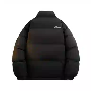 鸭鸭 美式字母基础款简约撞色拼接创意设计高级氛围感潮流户外撞色防风防寒休闲宽松百搭通勤无性别主义保暖立领面包羽绒服 男女同款