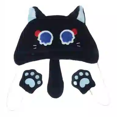 恩僾德 可爱猫耳朵毛绒绒加绒加厚保暖骑车 聚酯纤维 帽子 男女同款情侣款