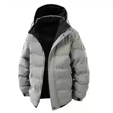 么宁 秋冬季长袖保暖棉衣纯色连帽防寒休闲外套简约百搭舒适面包服潮流时尚棉服 男女同款