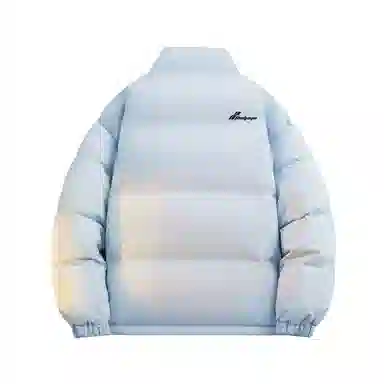 鸭鸭 美式字母基础款简约撞色拼接创意设计高级氛围感潮流户外撞色防风防寒休闲宽松百搭通勤无性别主义保暖立领面包羽绒服 男女同款