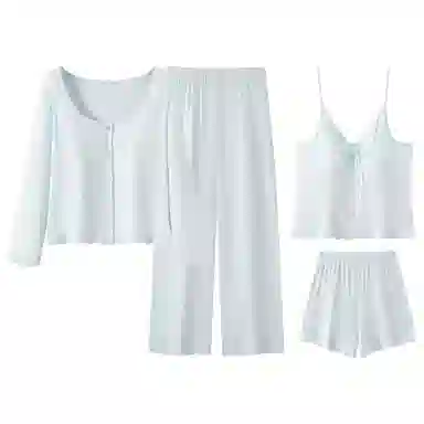 静英鸾 带胸垫简约小清新休闲时尚亲肤舒适家居服睡衣套装 女款