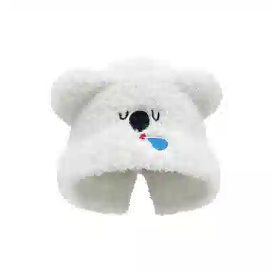 恩僾德 可爱鼻涕小熊保暖护耳针织帽显脸小 涤纶 绒线帽 男女同款情侣款