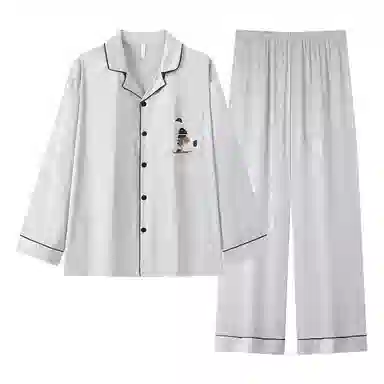 静英鸾 休闲简约时尚卡通亲肤舒适可外穿家居服睡衣套装 男款