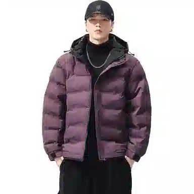 么宁 秋冬季长袖保暖棉衣纯色连帽防寒休闲外套简约百搭舒适面包服潮流时尚棉服 男女同款