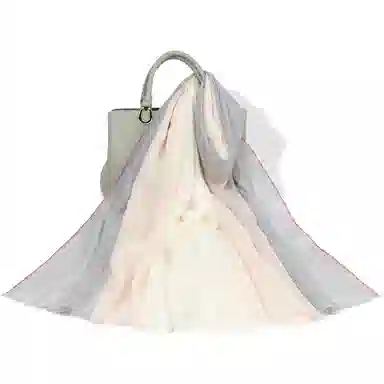 一米画纱 轻盈柔软舒适优雅时尚水溶色织格空调披肩户外保暖 绵羊毛 绒线围巾 女款