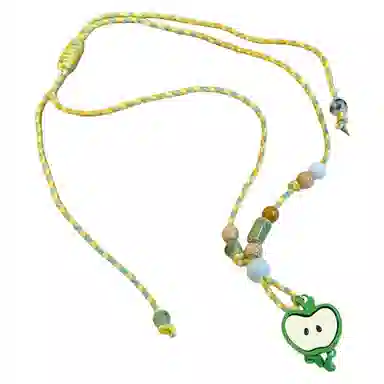 尚先生 可爱半切青苹果甜酷抽拉可调节小众 树脂 项链 女款