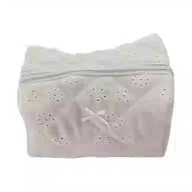 馨枕居夹棉蕾丝花边花卉蝴蝶结洗漱包便携口红收纳包女生化妆品拉链包袋化妆包 便携收纳防尘