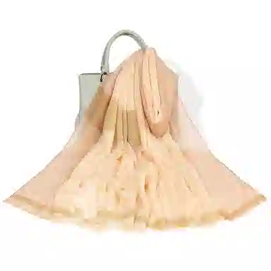 一米画纱 轻盈柔软舒适优雅时尚水溶色织格空调披肩户外保暖 绵羊毛 绒线围巾 女款