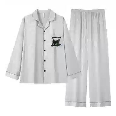 静英鸾 简约休闲时尚卡通亲肤舒适可外穿家居服睡衣套装 男款