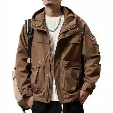 协协乐 山西户外软壳工装三防面料秋冬季加厚保暖机能风外套拼接氛围感登山服拉链开衫小众设计款夹克 男款