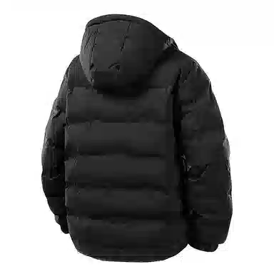 么宁 秋冬季长袖保暖棉衣纯色连帽防寒休闲外套简约百搭舒适面包服潮流时尚棉服 男女同款