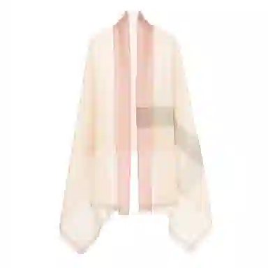 一米画纱 轻盈柔软舒适优雅时尚水溶色织格空调披肩户外保暖 绵羊毛 绒线围巾 女款