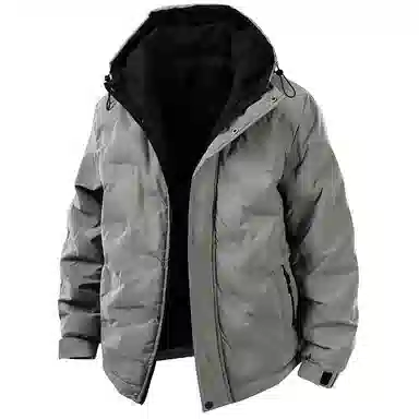 么宁 秋冬季长袖保暖棉衣褶皱感纯色连帽防寒休闲外套简约百搭舒适面包服潮流时尚棉服 男女同款