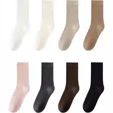 妮轻 羊毛秋冬纯色简约中筒袜 男女同款