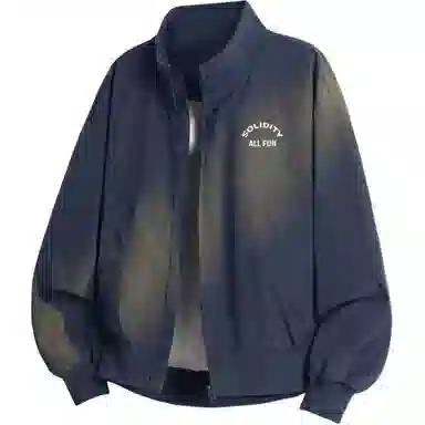 SOLIDITY Casual Loose Stand Collar Jacket