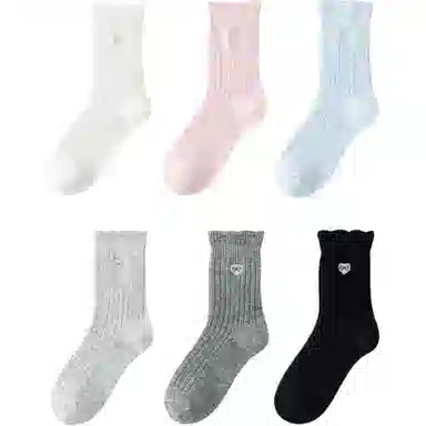 妮轻 羊毛秋冬保暖纯色简约中筒袜 女款