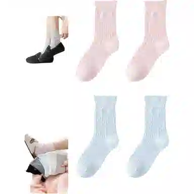 妮轻 羊毛秋冬保暖纯色简约中筒袜 女款