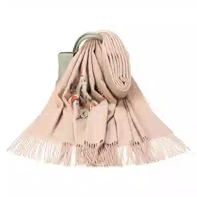 一米画纱 新中式传统盘扣精致古风花卉刺绣两用外搭加厚保暖旗袍晚礼服披风多功能优雅 绵羊毛 披肩 女款