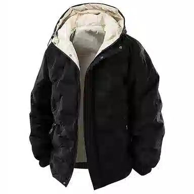 么宁 秋冬季长袖保暖棉衣褶皱感纯色连帽防寒休闲外套简约百搭舒适面包服潮流时尚棉服 男女同款