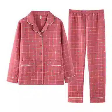 莫代尔 轻盈透气舒适柔软亲肤细腻保暖加厚休闲简约长袖长裤家居服可外穿睡衣套装 女款