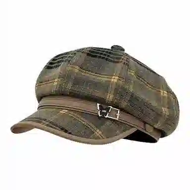 恩僾德 秋冬季小香风穿搭复古画家小众百搭显脸小云朵八角百搭 聚酯纤维 贝雷帽 男女同款情侣款