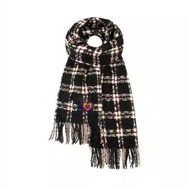 红豆 百搭格子时尚简约舒适礼盒装 定制卡片代写 涤纶 绒线围巾 男女同款情侣款