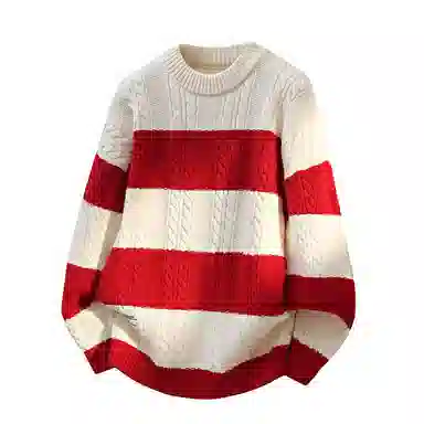 美式复古学院风针织开衫外套内搭毛衣 男女同款