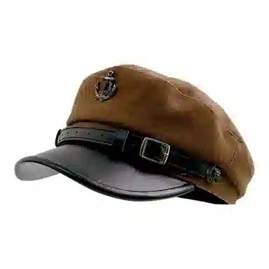 恩僾德 日系复古皮檐海军风平顶八角帽秋冬毛呢朋克机能高颜值帅气画家帽 聚酯纤维 贝雷帽 男女同款情侣款