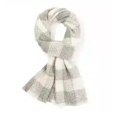 一米画纱 温暖柔软优雅舒适日式暖糯厚实色织格细腻亲肤保暖披肩青春洋气时尚 绵羊毛 绒线围巾 女款