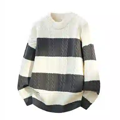 美式复古学院风针织开衫外套内搭毛衣 男女同款