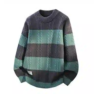 美式复古学院风针织开衫外套内搭毛衣 男女同款