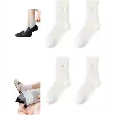 妮轻 羊毛秋冬保暖纯色简约中筒袜 女款