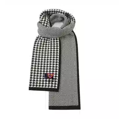 红豆 时尚复古百搭款温暖柔软巾礼盒装 定制卡片代写 涤纶 绒线围巾 男女同款情侣款