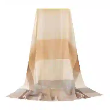 一米画纱 轻盈柔软舒适优雅时尚水溶色织格空调披肩户外保暖 绵羊毛 绒线围巾 女款