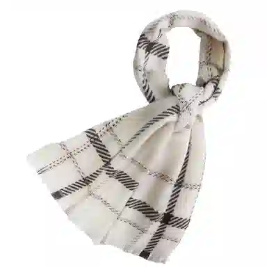 一米画纱 温暖柔软优雅舒适日式暖糯厚实色织格细腻亲肤保暖披肩青春洋气时尚 绵羊毛 绒线围巾 女款