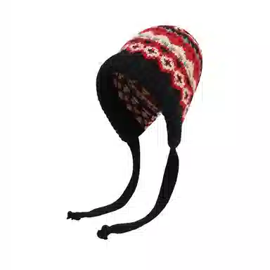 艾佳微 秋冬保暖护耳巴拉克拉法日系百搭帽子可爱加厚 尼龙 绒线帽 男女同款情侣款