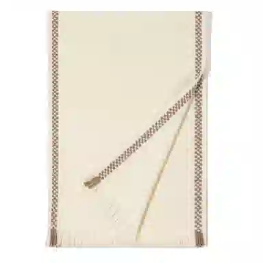 一米画纱 温暖柔软优雅舒适日式暖糯厚实色织格细腻亲肤保暖披肩青春洋气时尚 绵羊毛 绒线围巾 女款