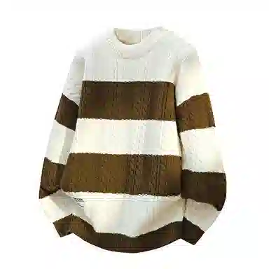 美式复古学院风针织开衫外套内搭毛衣 男女同款