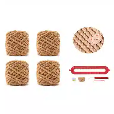 【心意满满~DIY自织】 攸委 可爱百搭小熊手工编织围巾秋冬季保暖防寒柔软毛线团材料神器 涤纶 赠朋友百搭创意绒线围脖 男女同款情侣款