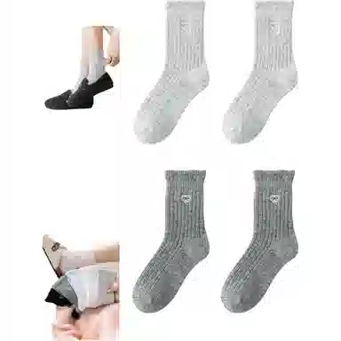 妮轻 羊毛秋冬保暖纯色简约中筒袜 女款