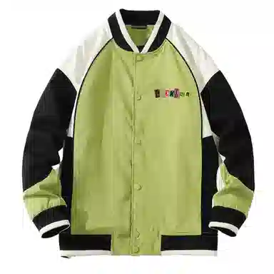 大卫贝肯 美式高街时尚潮流百搭字母印花宽松休闲撞色拼接款居家出行舒适透气夹克 男女同款