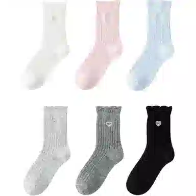 妮轻 羊毛秋冬保暖纯色简约中筒袜 女款