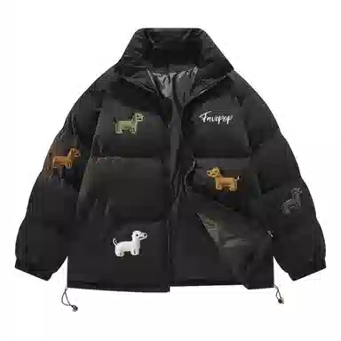 FAVEPOP Retro Dog Logo Jacket