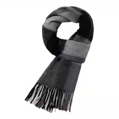 一米画纱 柔软亲肤长款加厚保暖时尚休闲气质格纹流苏潮流舒适 绵羊毛 绒线围巾 男女同款情侣款