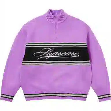 Supreme FW25 Script Stripe Half Zip Sweater