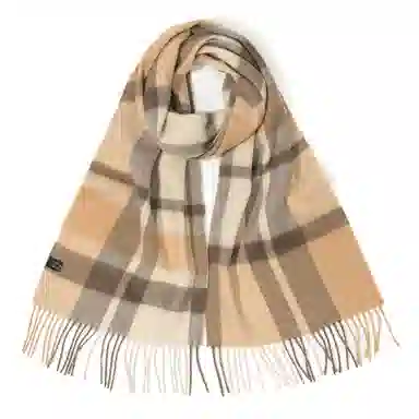 一米画纱 柔软亲肤长款加厚保暖时尚休闲气质格纹流苏潮流舒适 绵羊毛 绒线围巾 男女同款情侣款