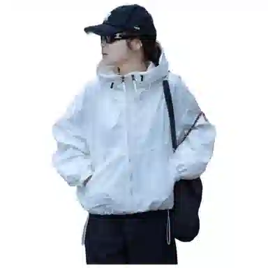 邦固依品 高级感连帽短款外套女春季小个子宽松显瘦冲.锋衣薄上衣夹克 女款