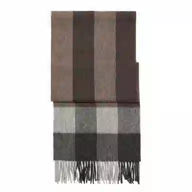 一米画纱 柔软亲肤长款加厚保暖时尚休闲气质格纹流苏潮流舒适 绵羊毛 绒线围巾 男女同款情侣款