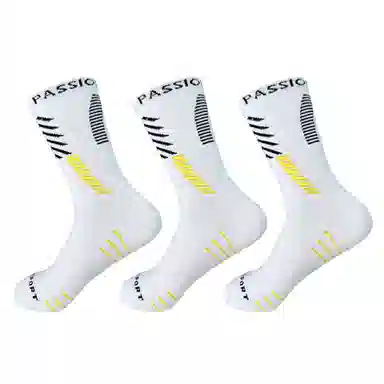 二三二三 轻弹减震专业潮流经典学院风运动袜轻盈舒适透气多功能柔软亲肤耐磨防滑防臭小腿袜羽毛球排球青少年可穿篮球袜 男款